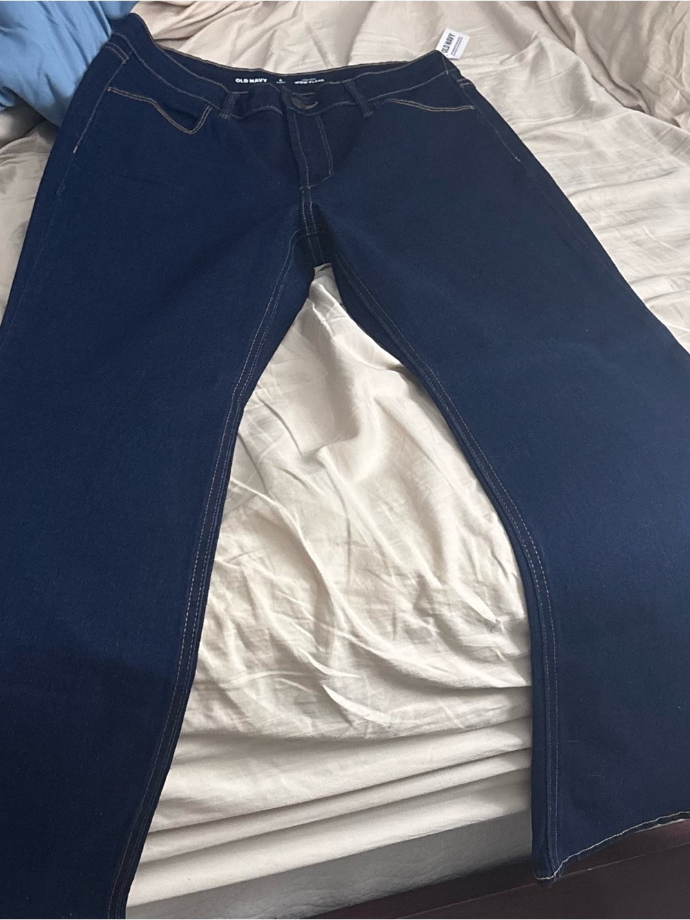 Old Navy Dark Blue Wide-Leg Flare Jeans - short